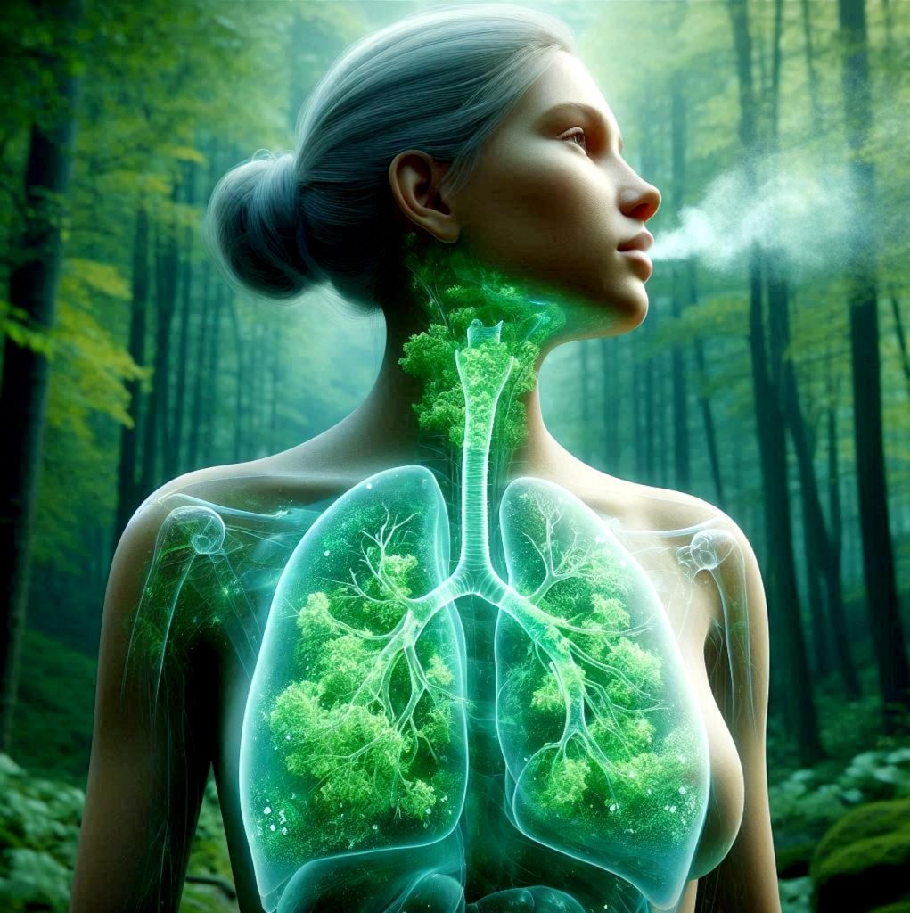 ai generated, woman, lungs, oxygen, breathing, breathing exercises, respiratory tract, air, green, mindfulness, relaxation, forest, healthy, fresh, sports, running, fitness, nature-8994490.jpg